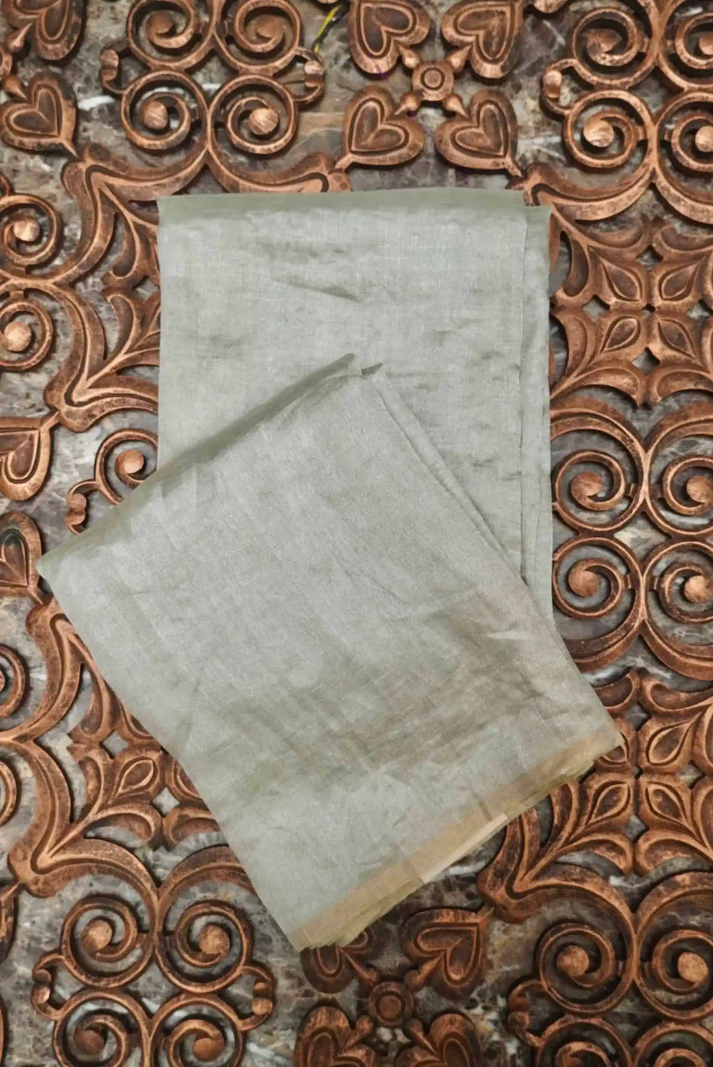 Handwoven Olive Green Banarasi Tissue Silk Saree