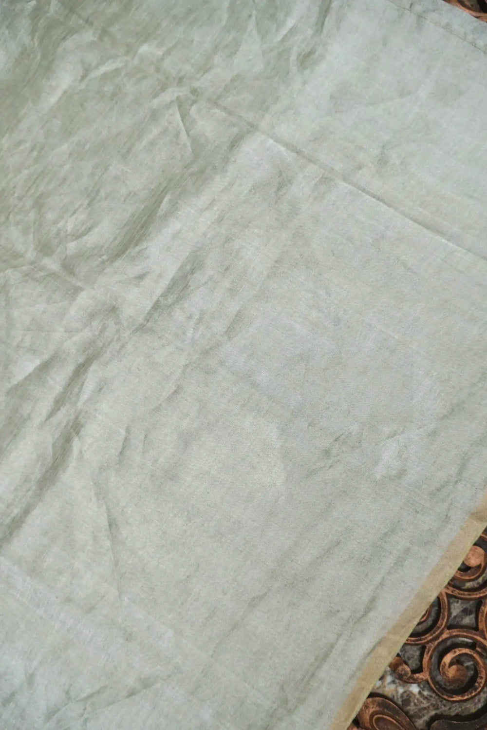 Handwoven Olive Green Banarasi Tissue Silk Saree