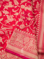 Handwoven Bridal Red Shikargaah woven Katan Silk Saree