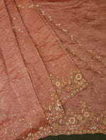 Designer Rust Tissue Silk Saree