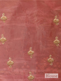 Designer Rust Tissue Silk Saree