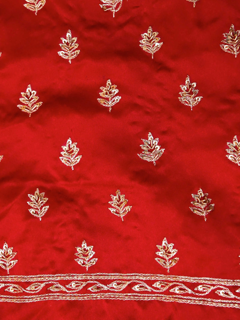 Designer Red Katan Silk Saree