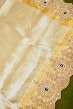 Designer Golden Silver Tissue Silk Saree
