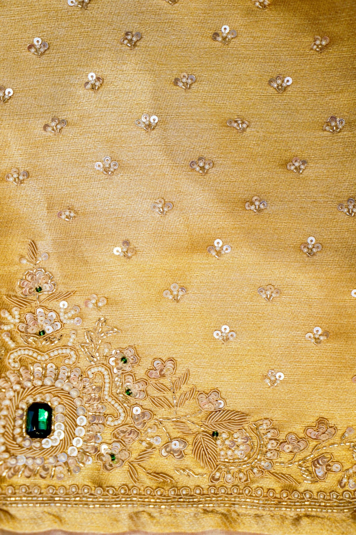 Designer Golden Silver Tissue Silk Saree