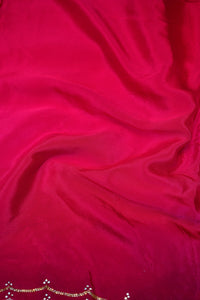 Designer Pink Crepe Silk Saree