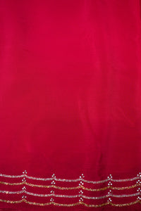 Designer Pink Crepe Silk Saree