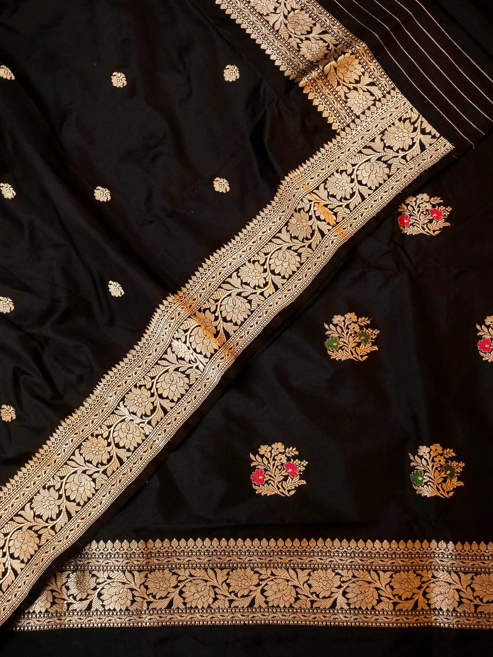 Handwoven Black Banarasi Katan Silk Suit