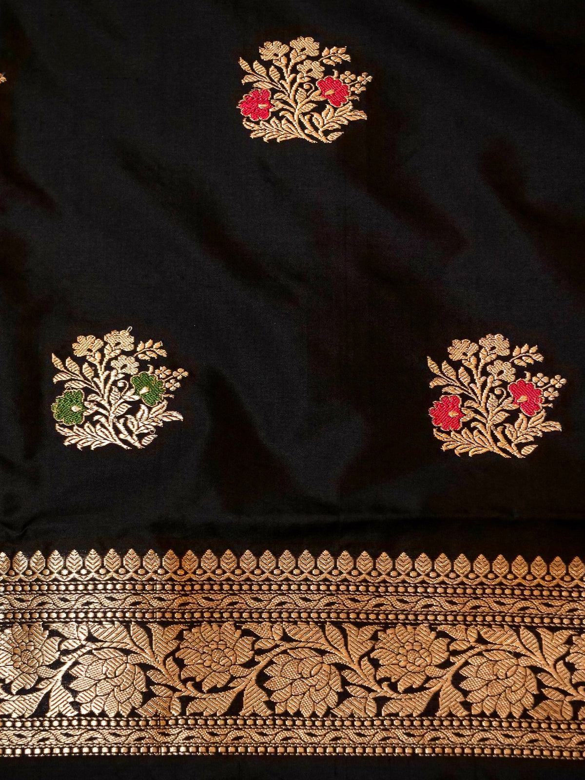 Handwoven Black Banarasi Katan Silk Suit