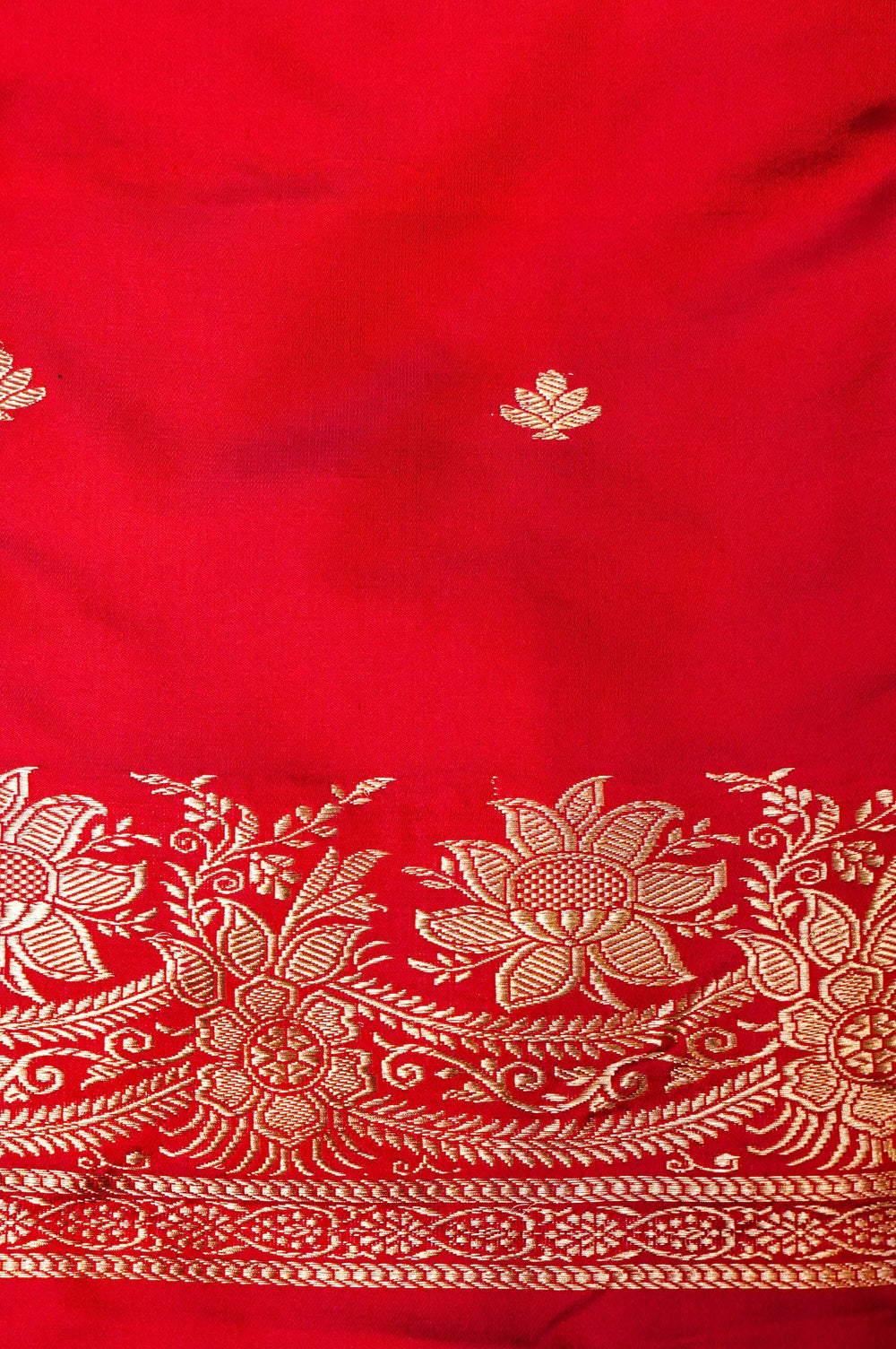 Handwoven Red Banarasi Mashru Silk Suit