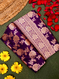 Handwoven Purple Banarasi Katan Silk Saree