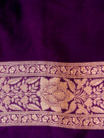 Handwoven Purple Banarasi Katan Silk Saree