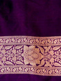 Handwoven Purple Banarasi Katan Silk Saree