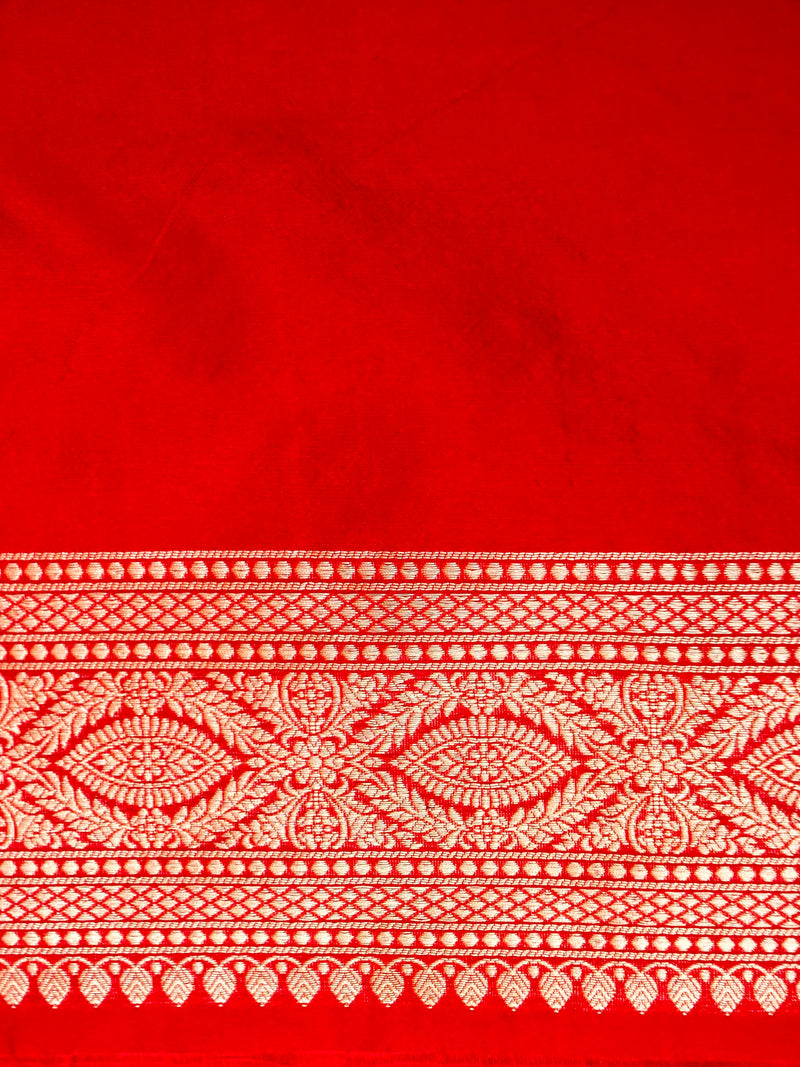 Handwoven Red Banarasi Katan Silk Saree