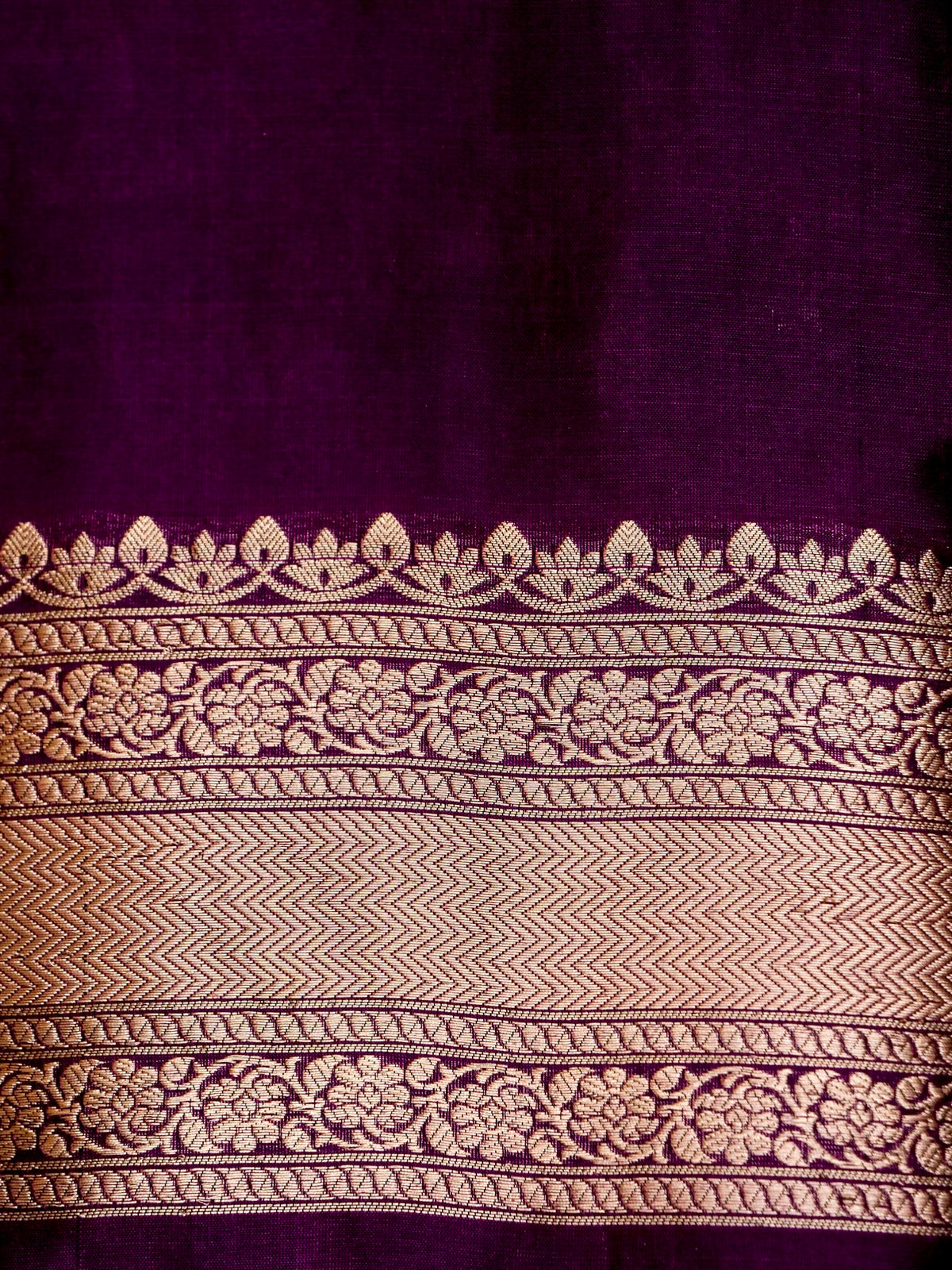 Handwoven Dark Purple Banarasi Katan Silk Saree