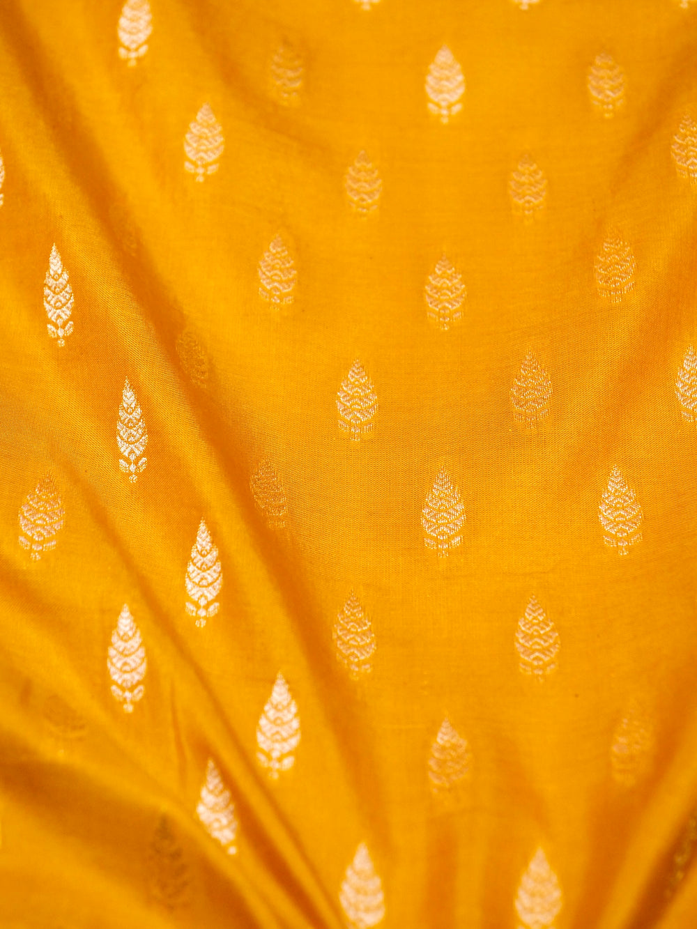 Handwoven Mustard Yellow Banarasi Katan Silk Saree