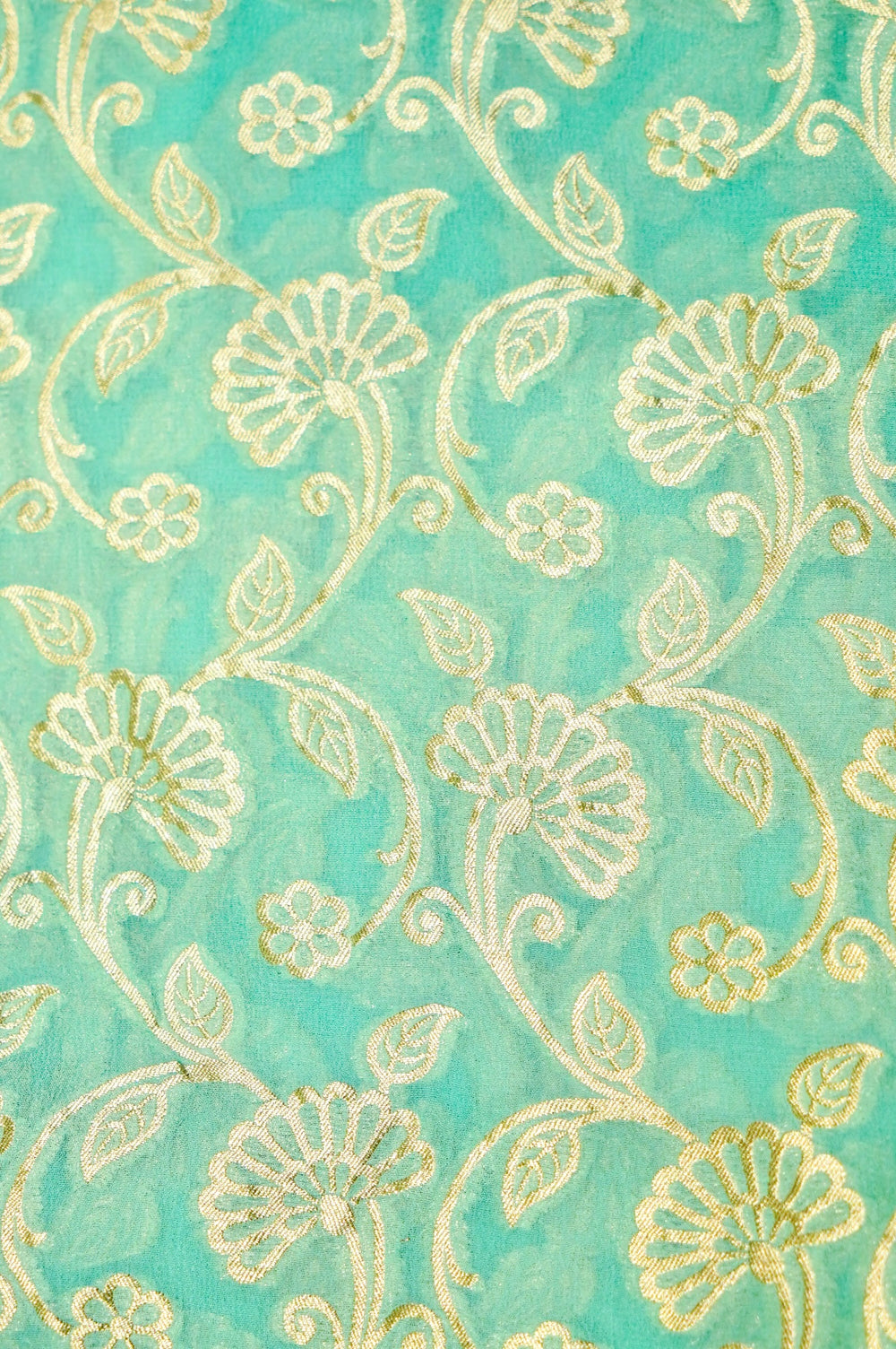 Handwoven Mint Blue Banarasi Khaddi Georgette Suit