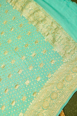 Handwoven Mint Blue Banarasi Khaddi Georgette Suit