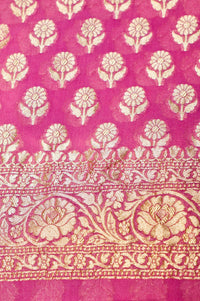 Handwoven Pink Banarasi Khaddi Georgette Suit