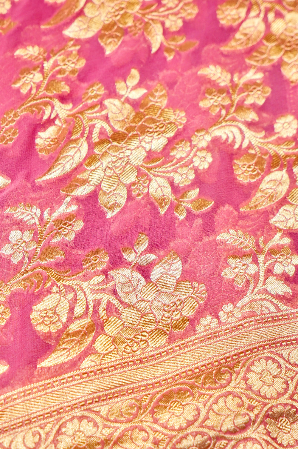 Handwoven Pink Banarasi Khaddi Georgette Suit