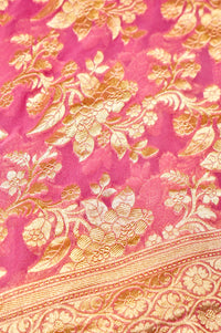 Handwoven Pink Banarasi Khaddi Georgette Suit