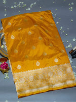 Handwoven Mustard Banarasi Katan Silk Saree
