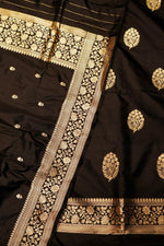 Handwoven Black Banarasi Katan Silk Suit