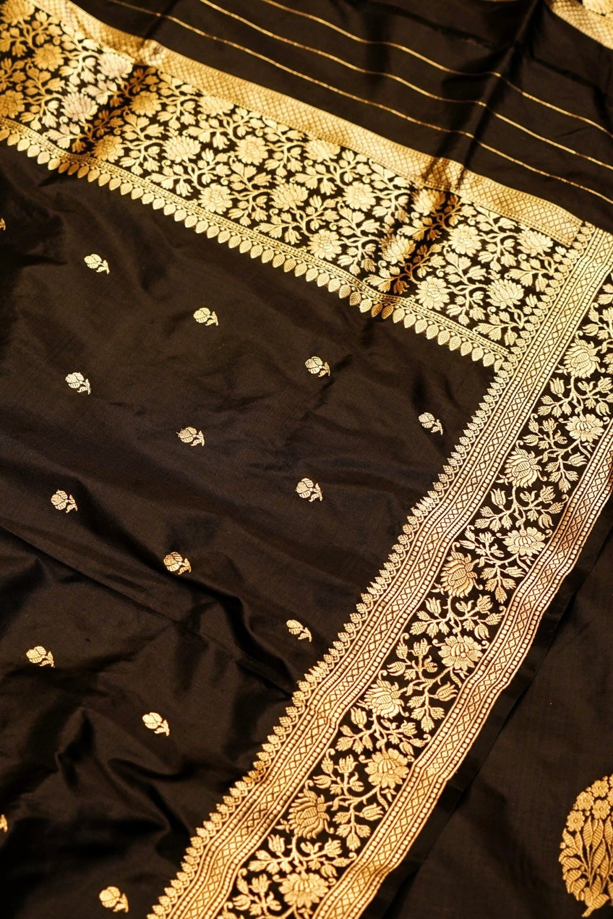 Handwoven Black Banarasi Katan Silk Suit