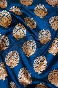 Handwoven Banarsi Royal Blue Katan Silk Saree