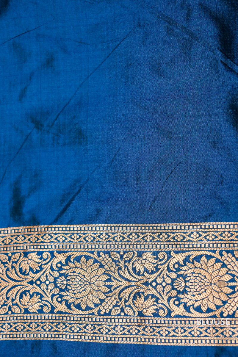 Handwoven Banarsi Royal Blue Katan Silk Saree