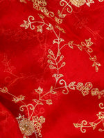 Designer Red Organza Silk Saree