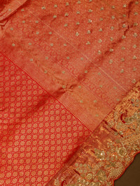 Designer Red Tissue Silk Saree