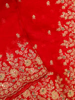 Designer Red Organza Silk Saree