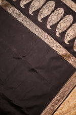 Handwoven Black Banarasi Katan Silk Saree