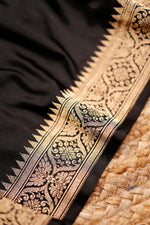 Handwoven Black Banarasi Katan Silk Saree
