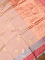 Handwoven Canopy Pink Katan Silk Saree
