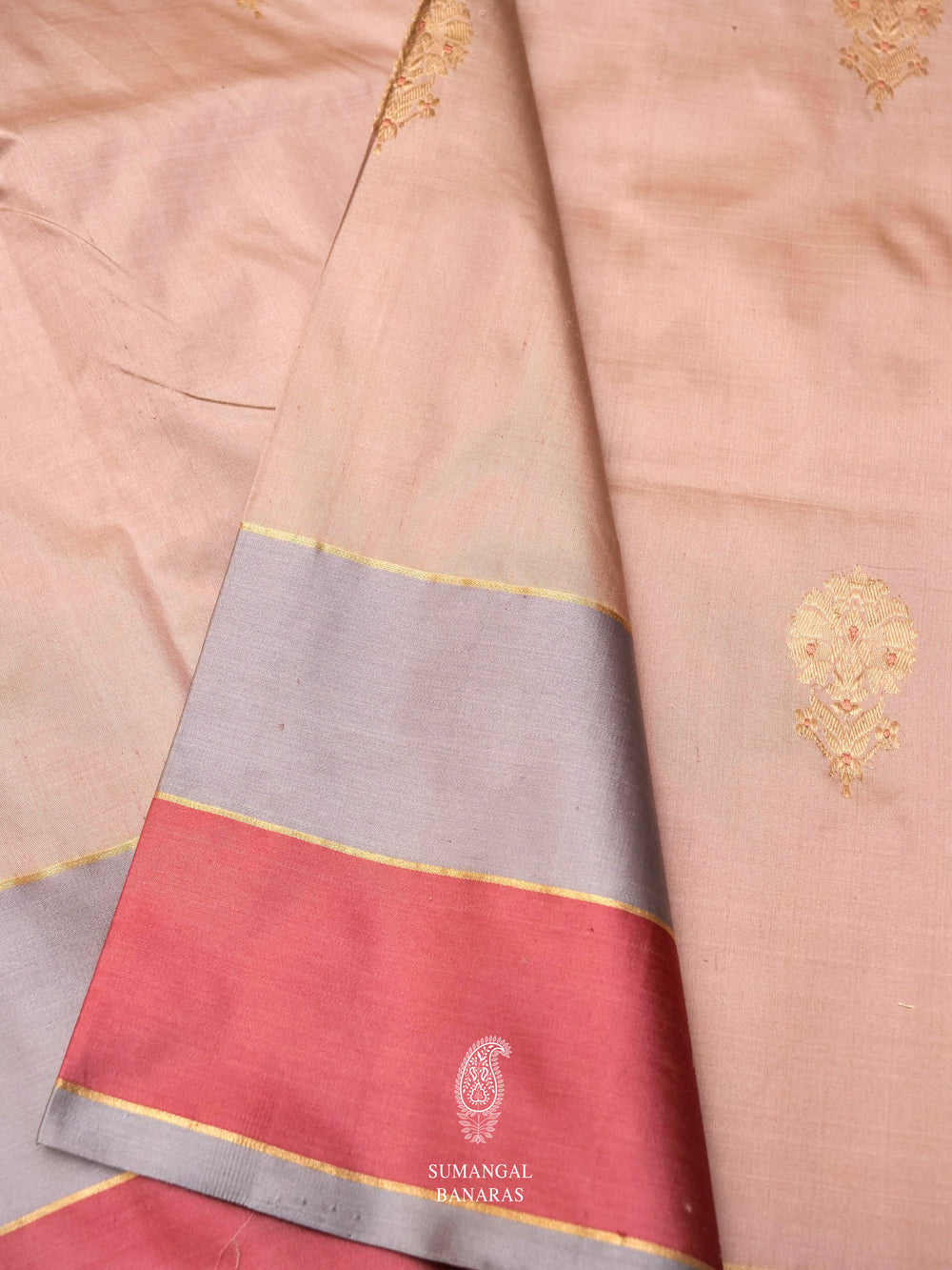 Handwoven Canopy Pink Katan Silk Saree