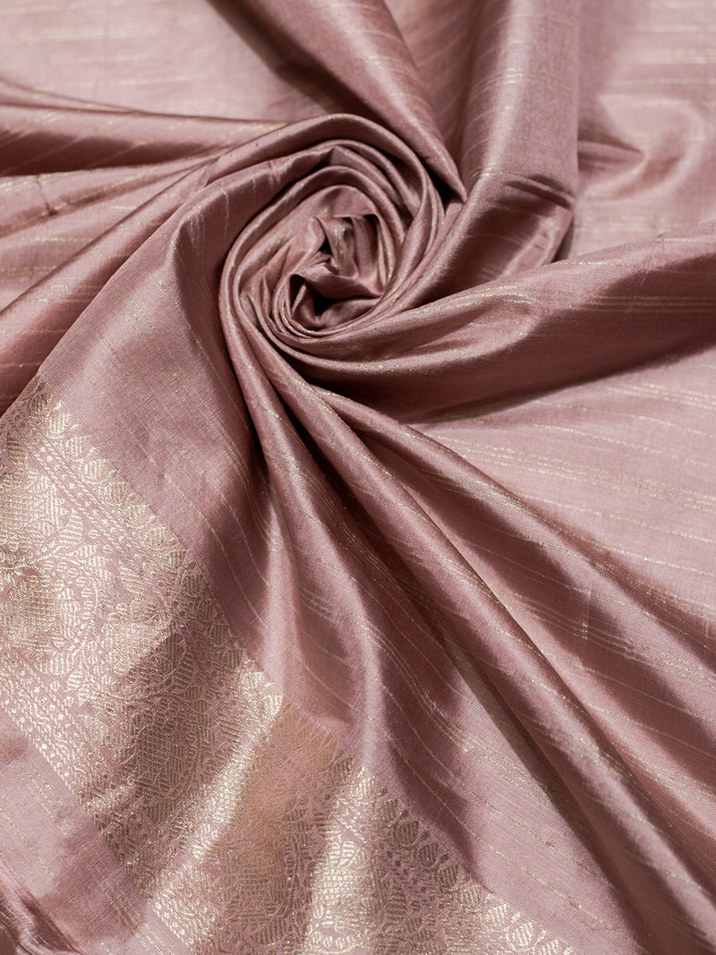 Handwoven Banarasi Dusty Pink Katan Silk Saree