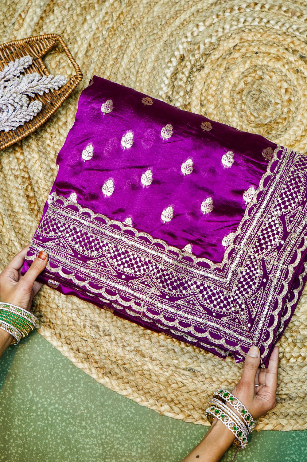 Designer Purple Katan Silk Saree