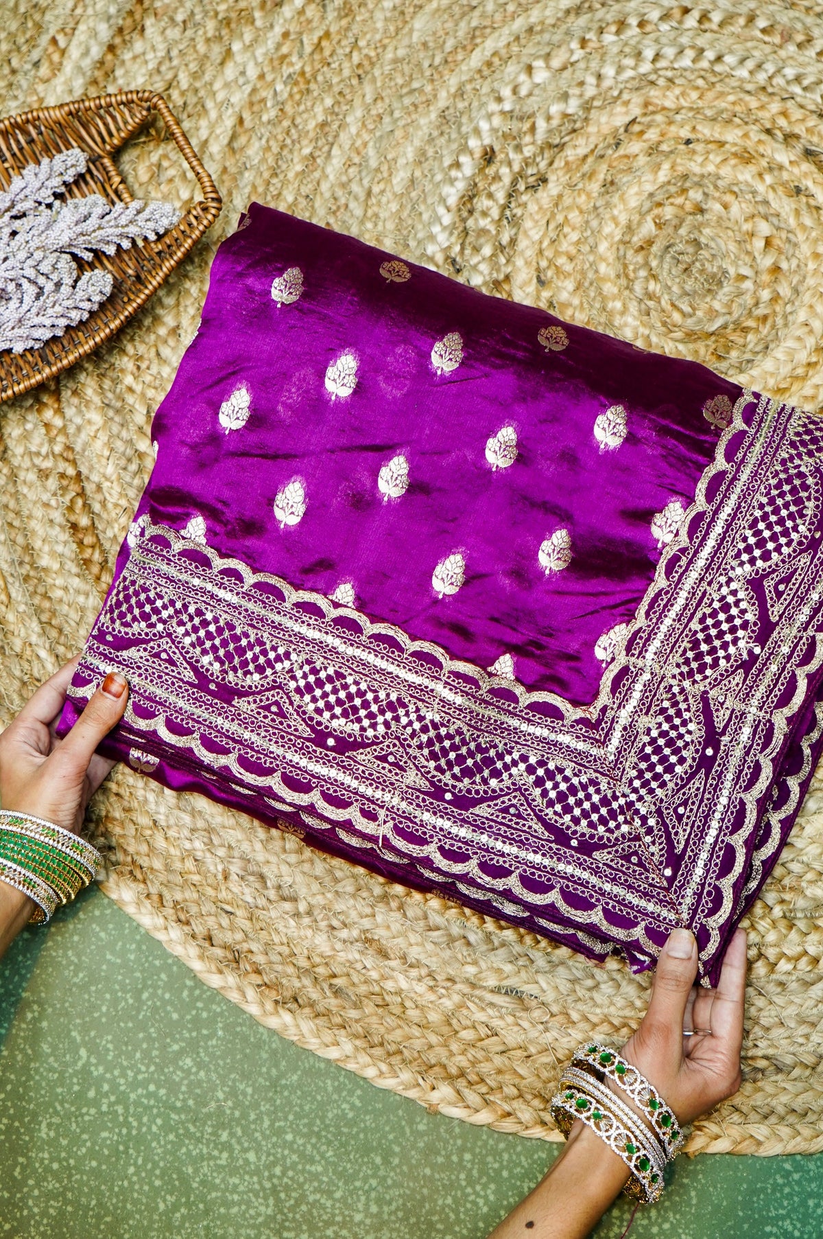Designer Purple Katan Silk Saree