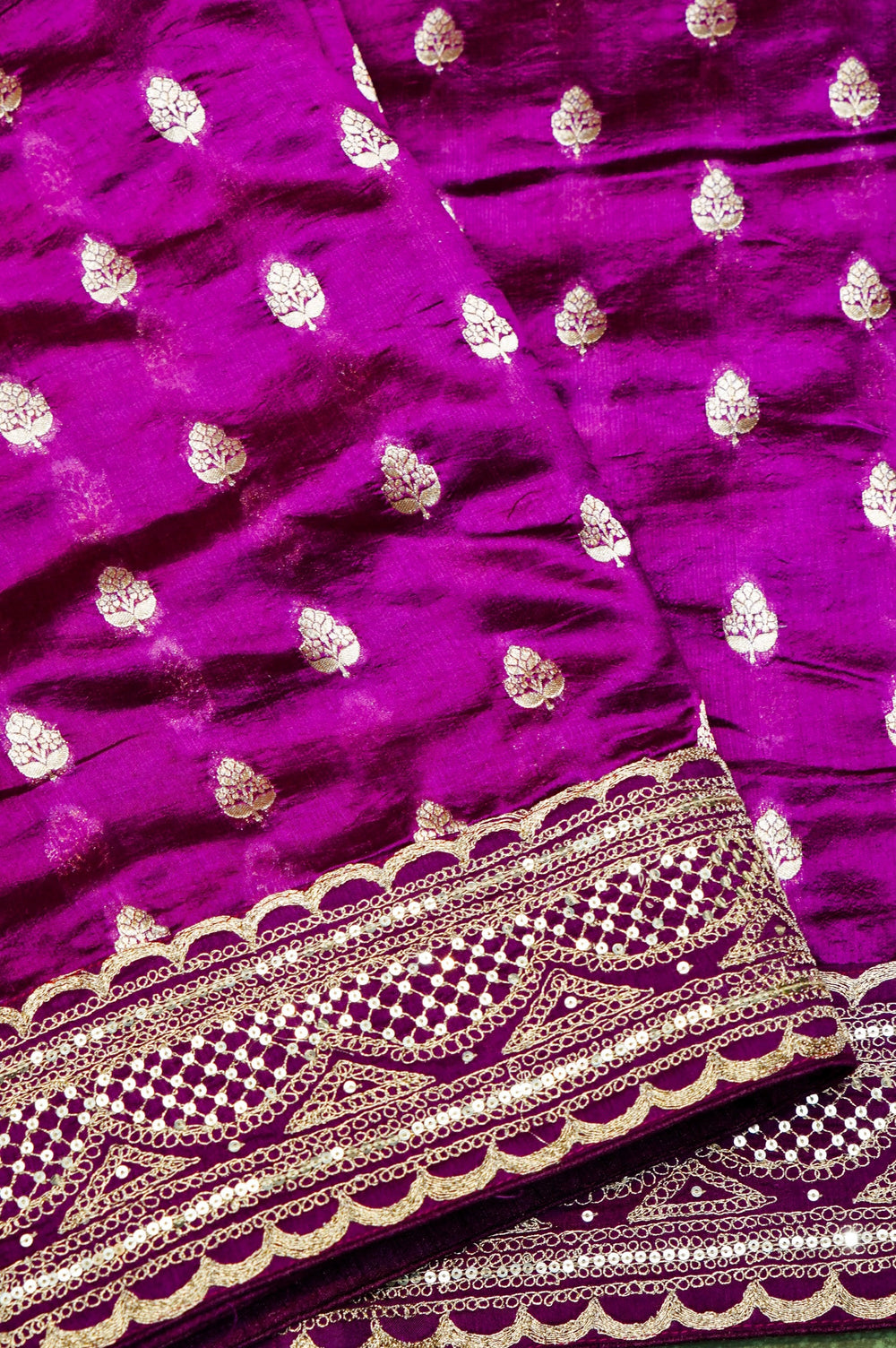 Designer Purple Katan Silk Saree