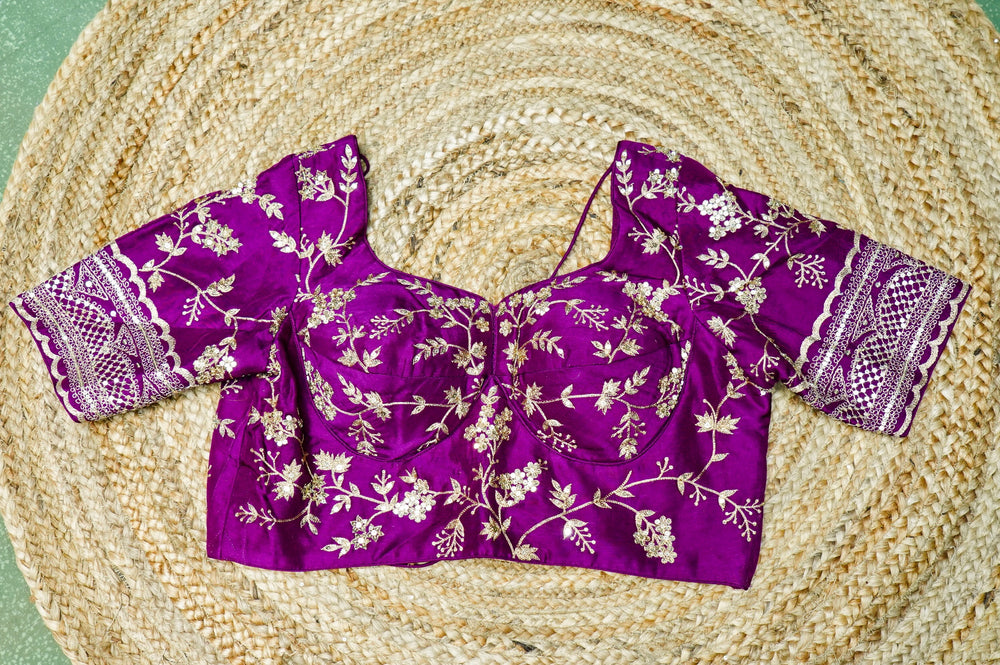 Designer Purple Katan Silk Saree