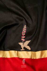 Handwoven Banarsi Hot Black Katan Silk Saree