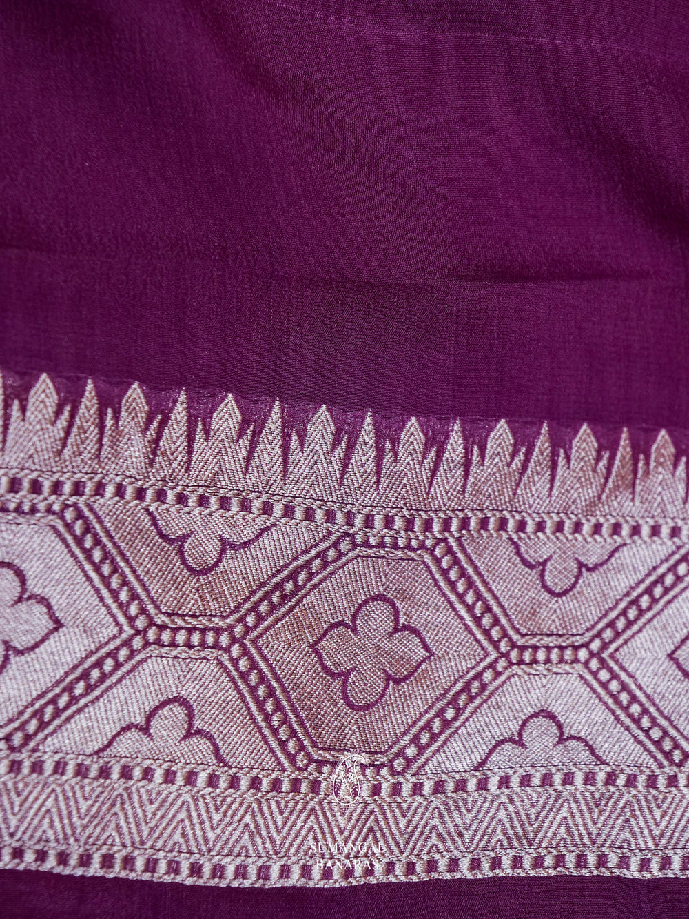 Handwoven Purple Banarasi Khaddi Georgette Ragkat Saree