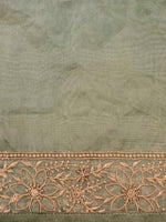 Handwoven Green Banarasi Crush Tissue Silk Saree