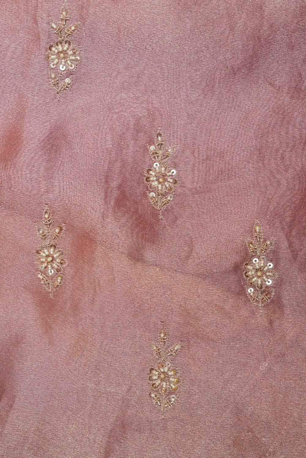 Designer Peach Crush Tissue Silk Saree