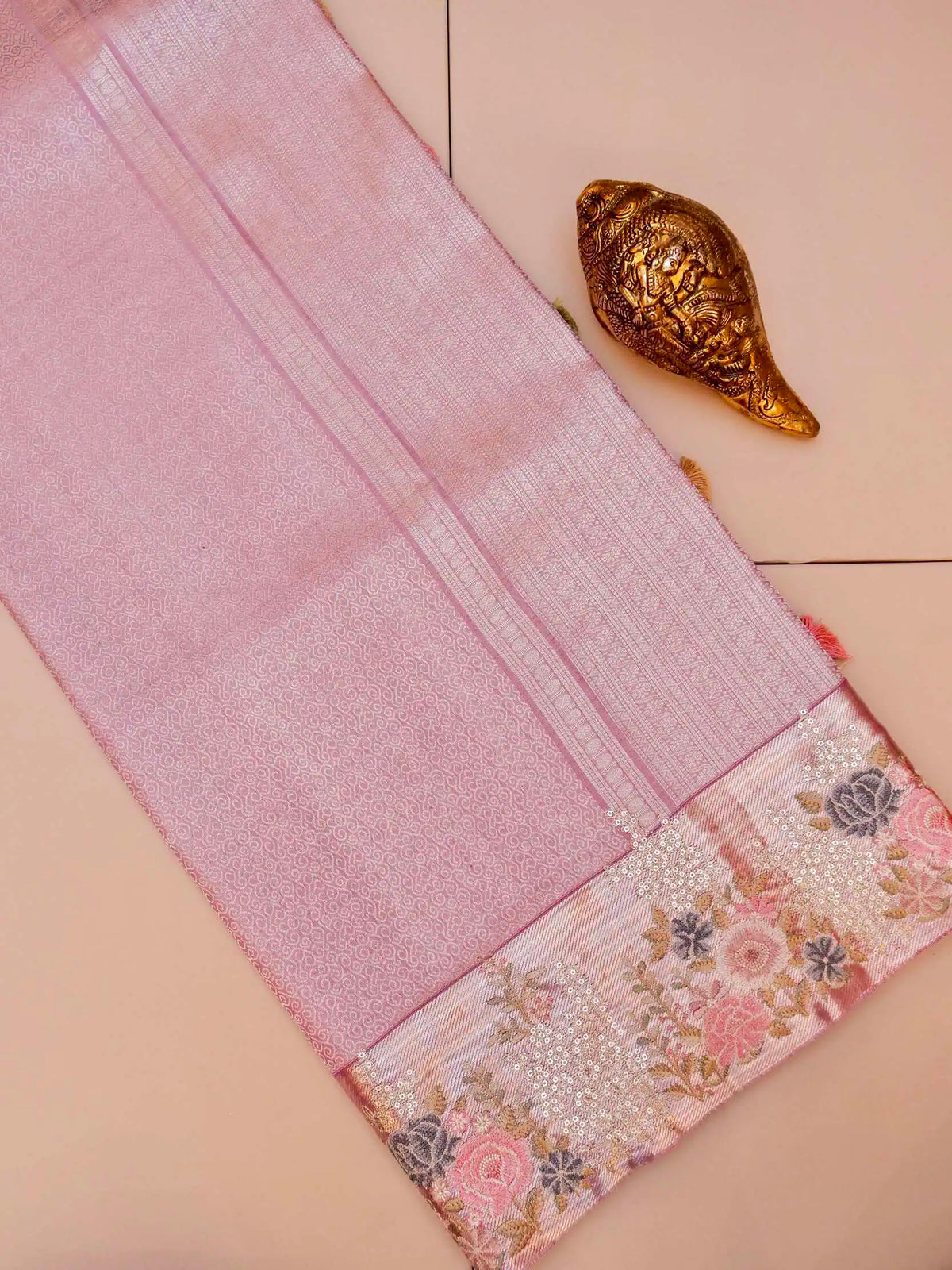 Designer Pink Banarasi Kanchivaram Silk Saree