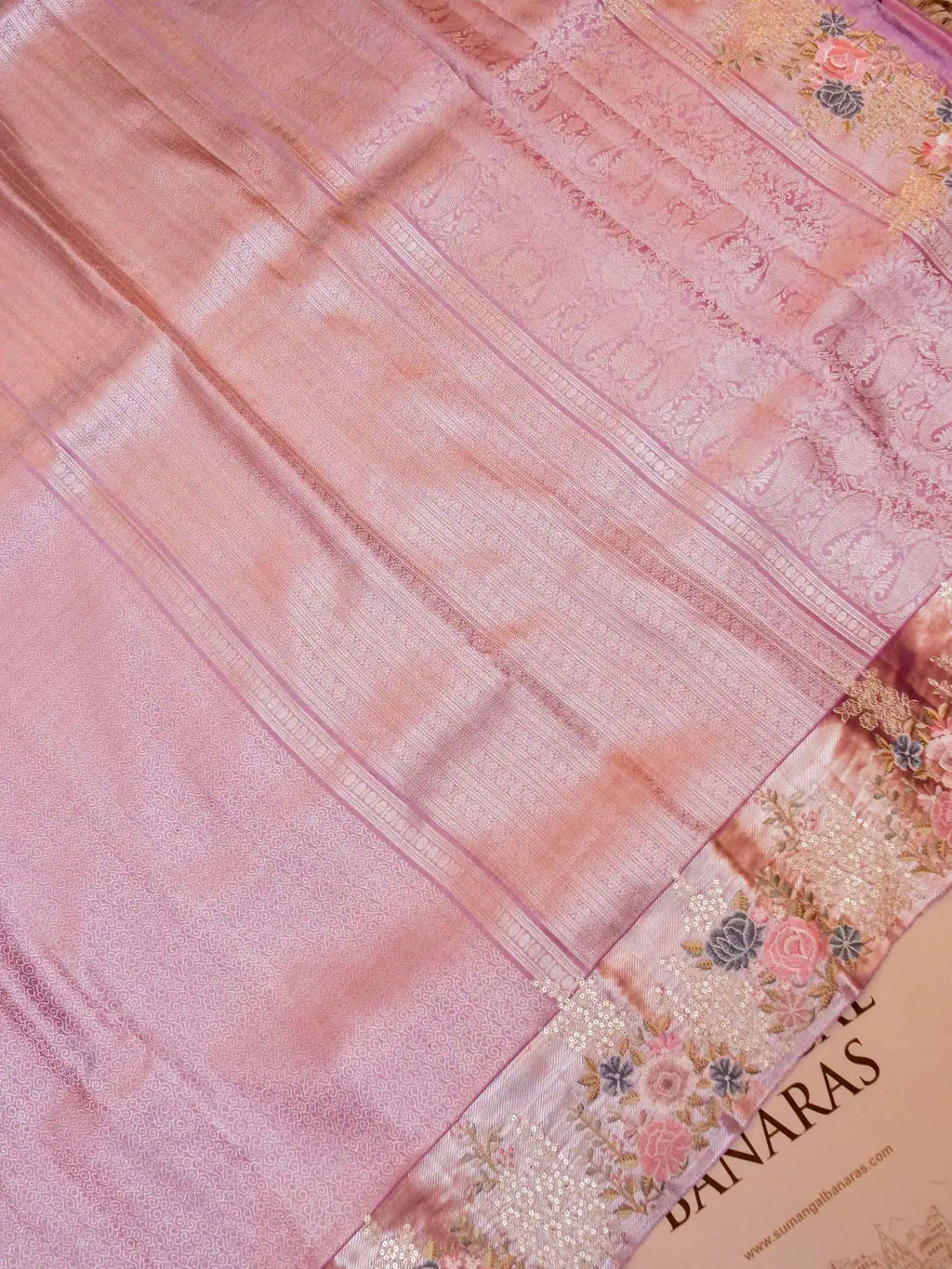 Designer Pink Banarasi Kanchivaram Silk Saree