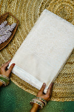 Handwoven Off White Banarasi Mashru Silk Saree
