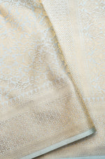 Handwoven Off White Banarasi Mashru Silk Saree