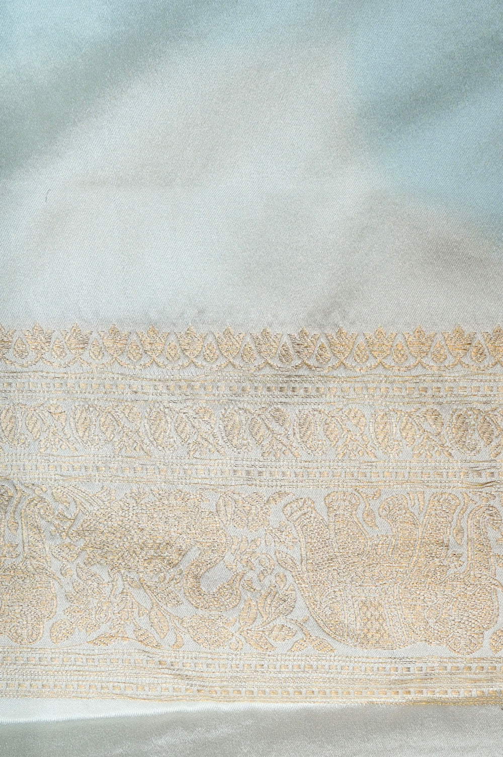Handwoven Off White Banarasi Mashru Silk Saree